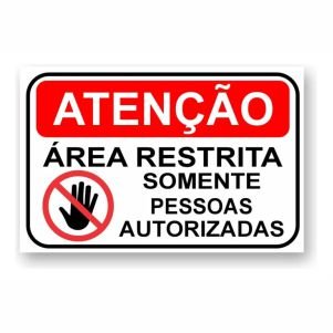 Placa Área Restrita 20x15cm