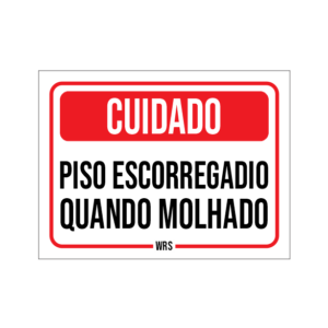 Cuidado Piso Escorregadio Quando Molhado 19x14cm